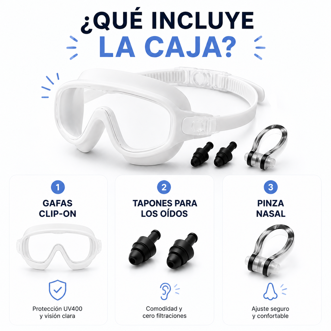 Gafas de Buceo Infantiles Clip-On